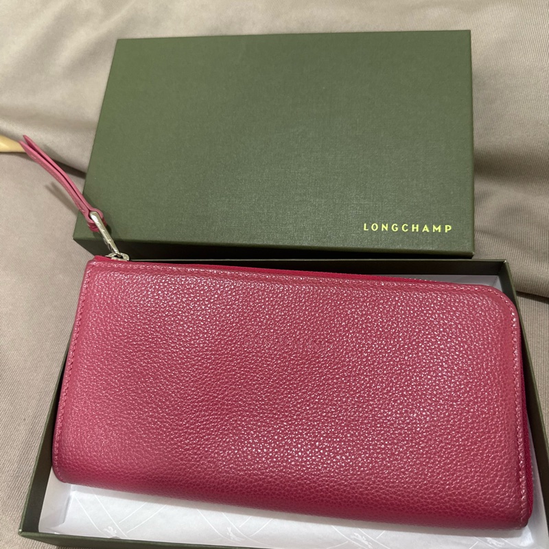 LONGCHAMP 粉色長夾-1