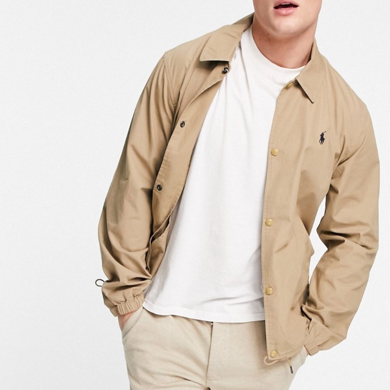 Polo Ralph Lauren RL 小馬 卡其 教練外套 男L-2