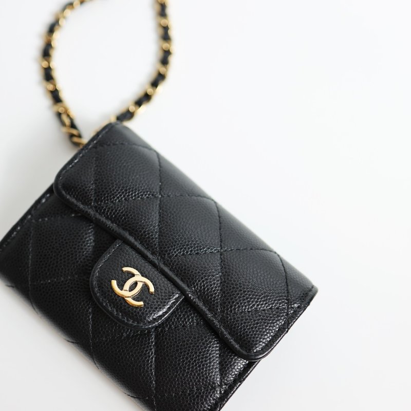 二手Chanel cf雙層零錢包手拿包 晶片款-11