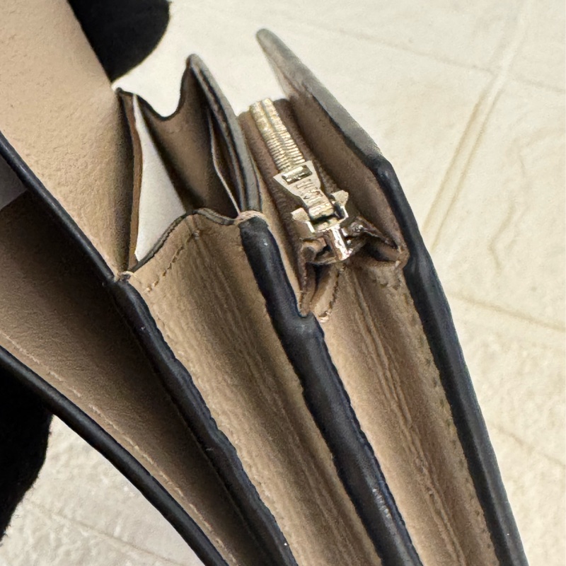 Loewe大象灰銀logo釦式短夾-7