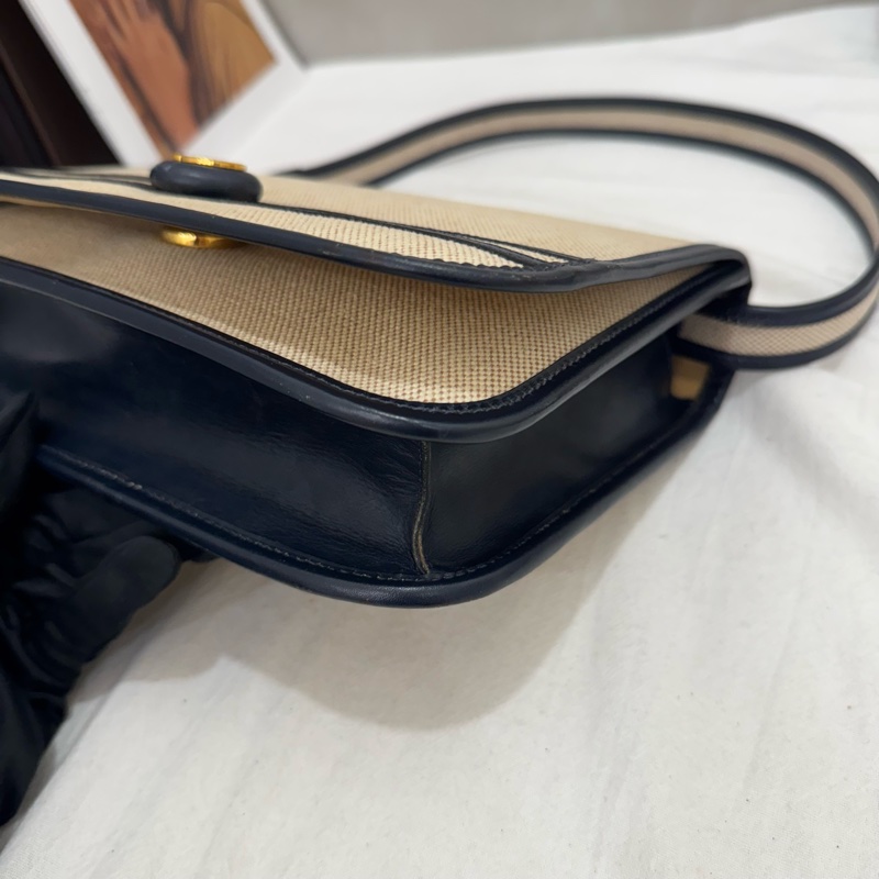Hermès 愛馬仕 絕版 小馬頭帆布拼皮小書包-7