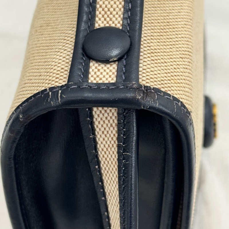 Hermès 愛馬仕 絕版 小馬頭帆布拼皮小書包-8