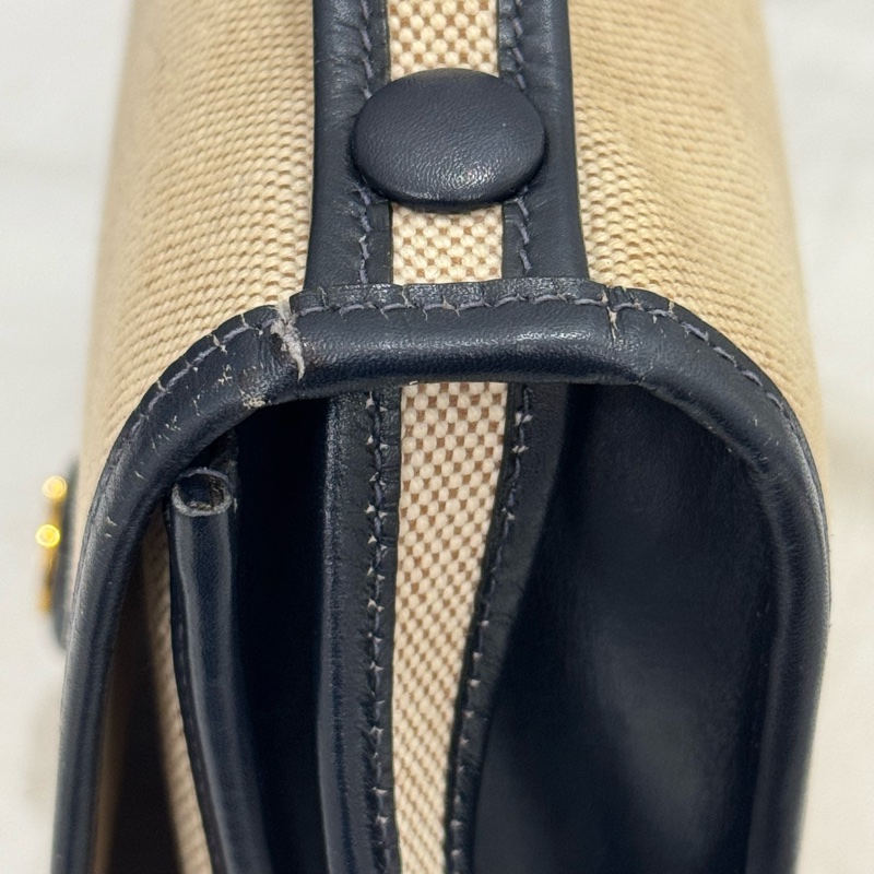 Hermès 愛馬仕 絕版 小馬頭帆布拼皮小書包-9