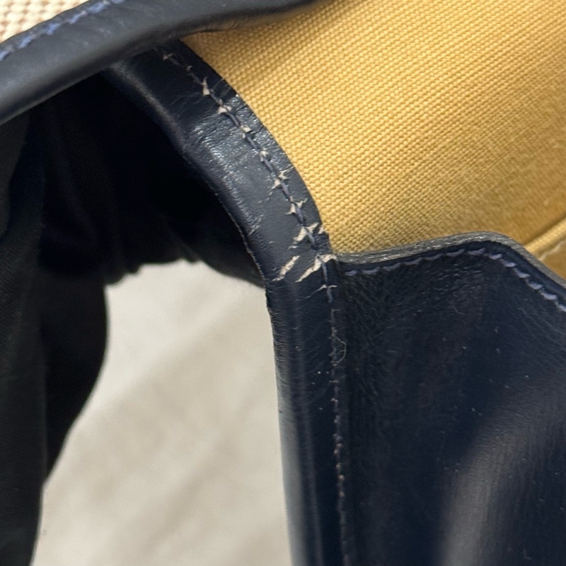 Hermès 愛馬仕 絕版 小馬頭帆布拼皮小書包-14