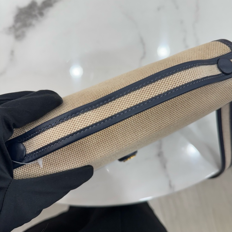 Hermès 愛馬仕 絕版 小馬頭帆布拼皮小書包-21