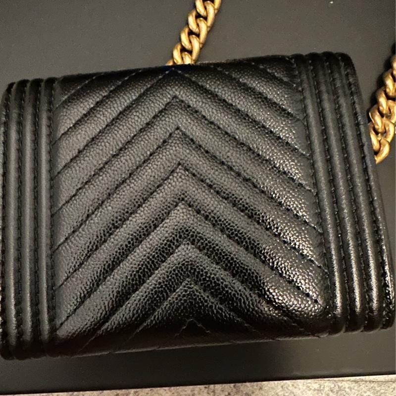 Chanel boy 皮夾鏈包-7