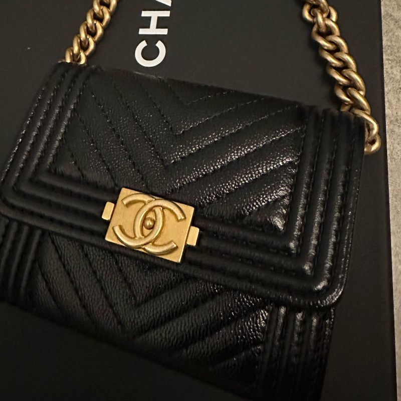 Chanel boy 皮夾鏈包-18