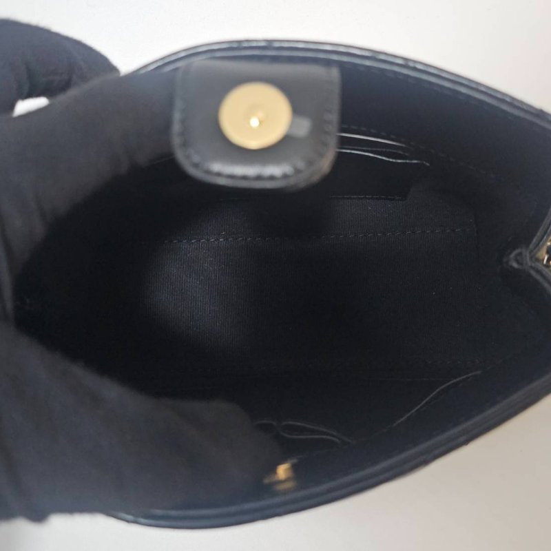 Chanel黑牛皮金釦菱格紋前愛心鏈條肩背包AP3787-6