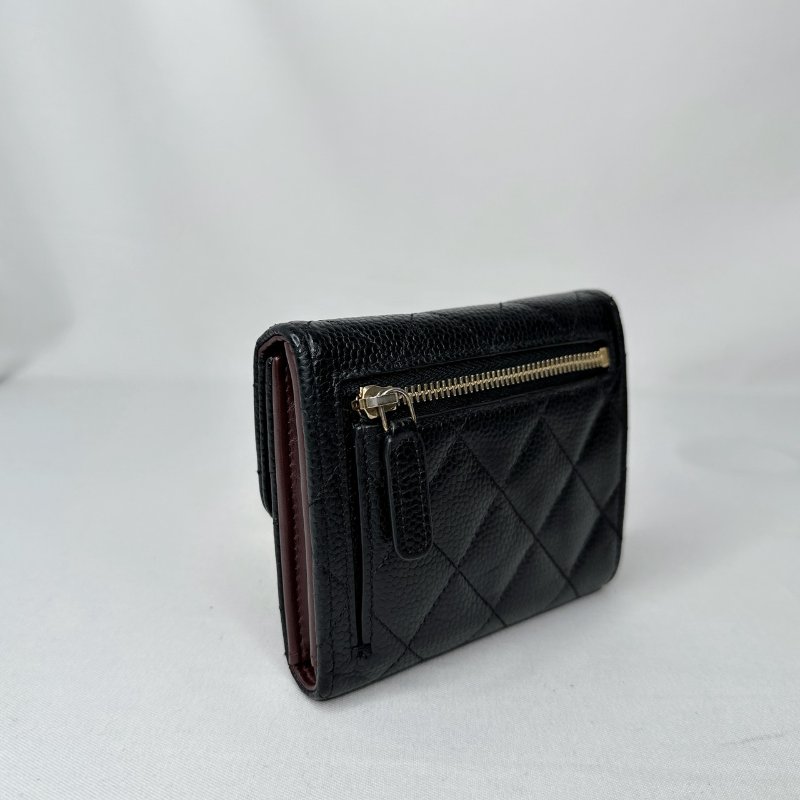 CHANEL 經典荔枝牛三折短夾-5