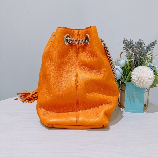 TK1674 GUCCI 古馳大GG英文字花紋單肩包包SOHO ORANGE BAG-4