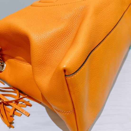 TK1674 GUCCI 古馳大GG英文字花紋單肩包包SOHO ORANGE BAG-6