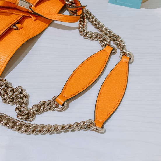 TK1674 GUCCI 古馳大GG英文字花紋單肩包包SOHO ORANGE BAG-13