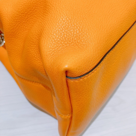 TK1674 GUCCI 古馳大GG英文字花紋單肩包包SOHO ORANGE BAG-15