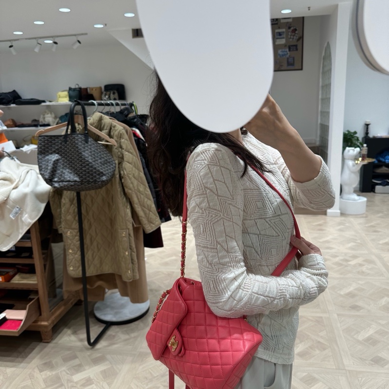 【近新閒置品】Chanel 薩爾茨堡 粉色雙肩小號羊皮27開-8