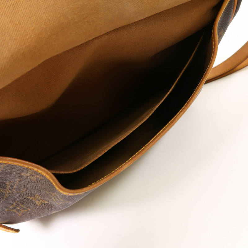 LOUIS VUITTON Monogram Saumur 30金扣肩背袋棕色-5