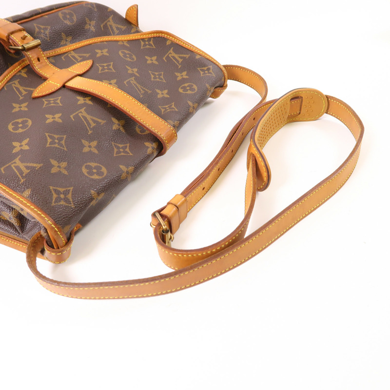 LOUIS VUITTON Monogram Saumur 30金扣肩背袋棕色-6