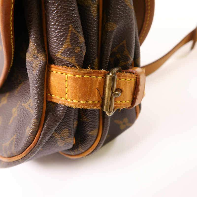 LOUIS VUITTON Monogram Saumur 30金扣肩背袋棕色-12