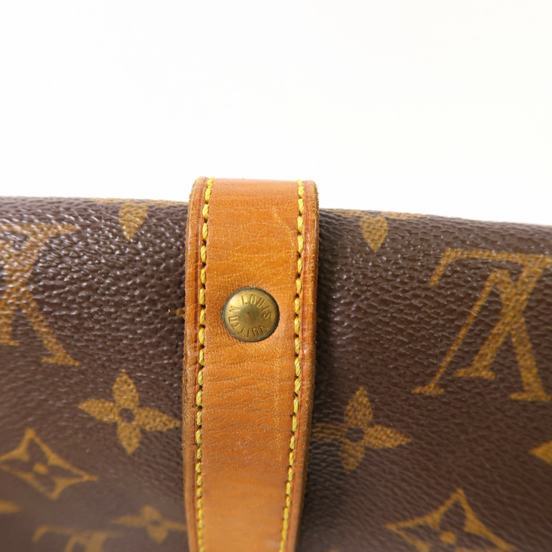 LOUIS VUITTON Monogram Saumur 30金扣肩背袋棕色-20