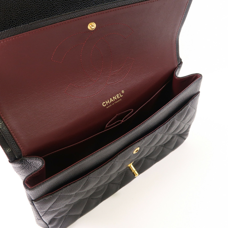 CHANEL 牛皮皮革Large Classic金扣鏈帶肩背袋-4