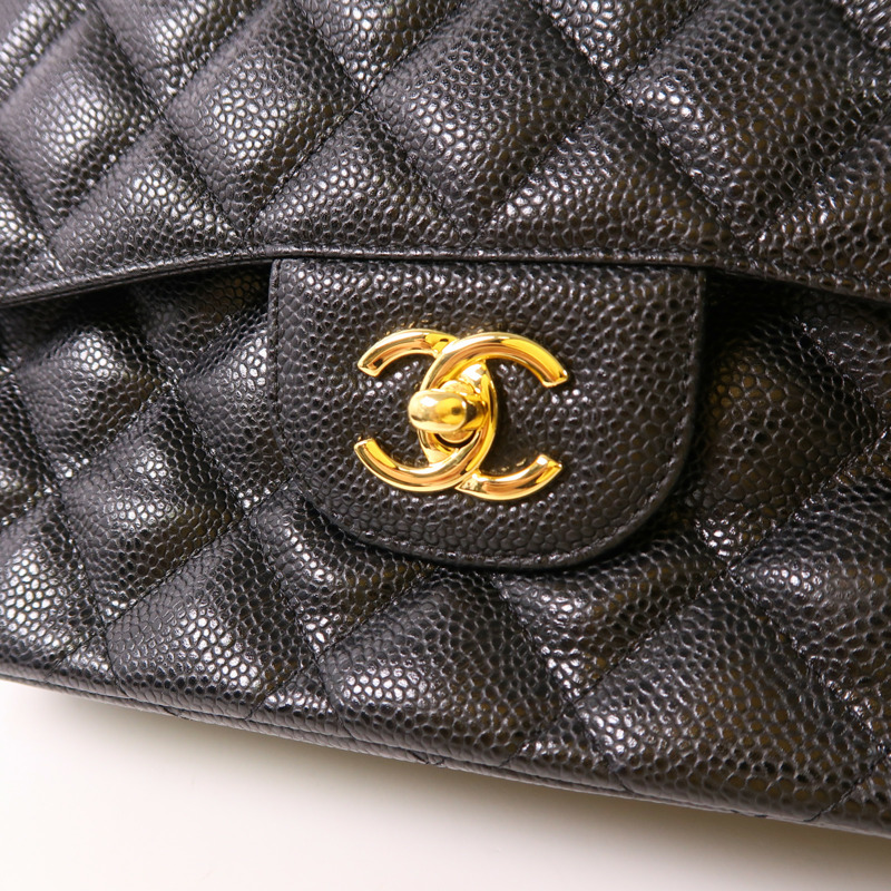 CHANEL 牛皮皮革Large Classic金扣鏈帶肩背袋-5