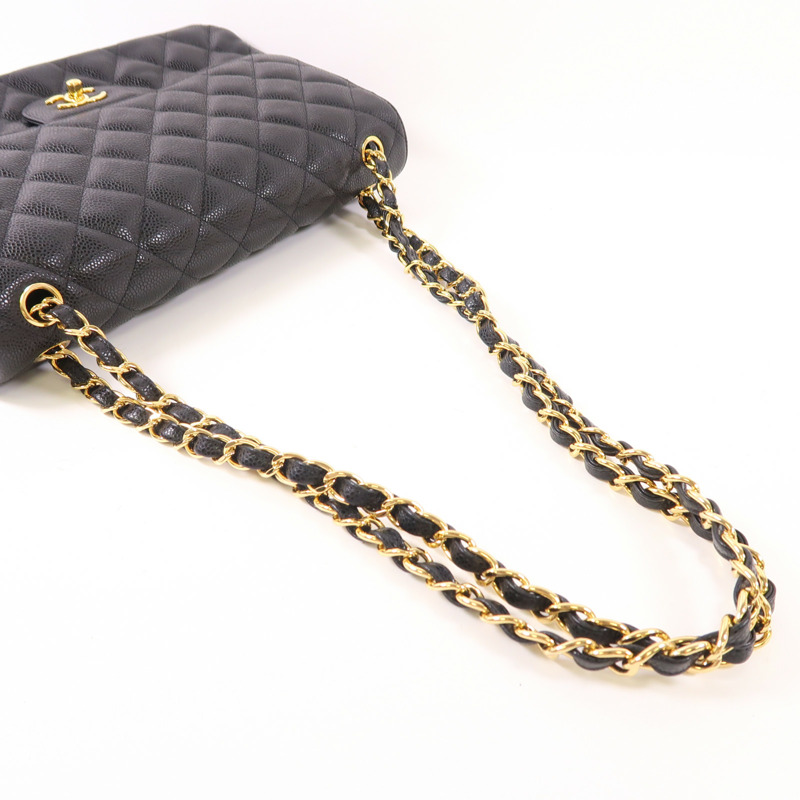 CHANEL 牛皮皮革Large Classic金扣鏈帶肩背袋-6