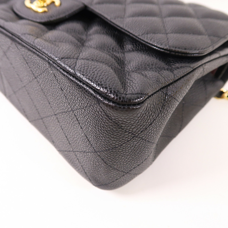 CHANEL 牛皮皮革Large Classic金扣鏈帶肩背袋-11