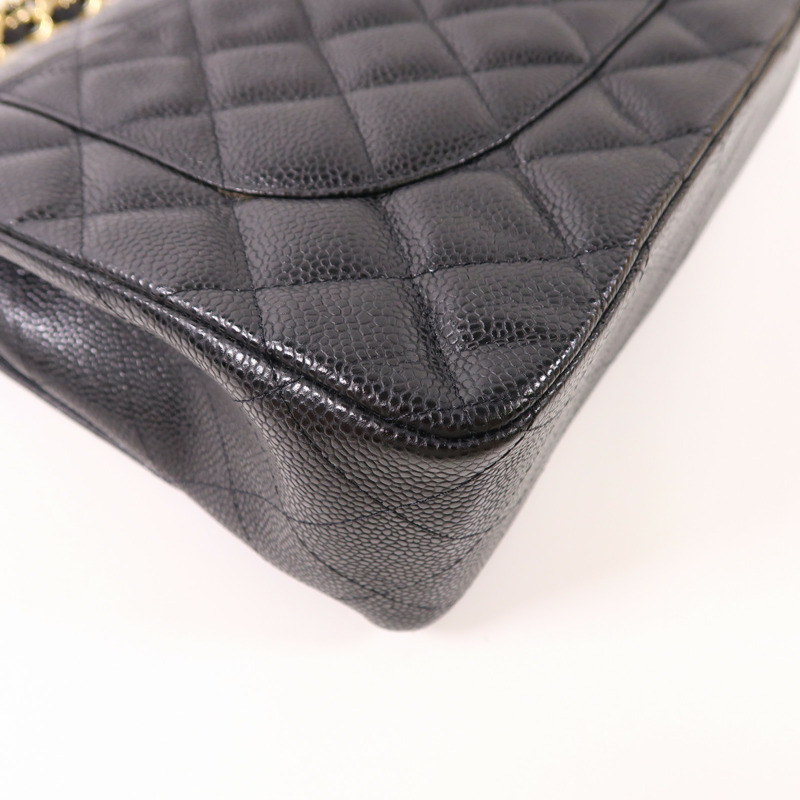 CHANEL 牛皮皮革Large Classic金扣鏈帶肩背袋-12
