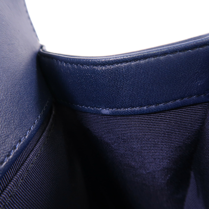 CHANEL 羊皮皮革Boy 25cm金扣鏈帶肩背袋-22