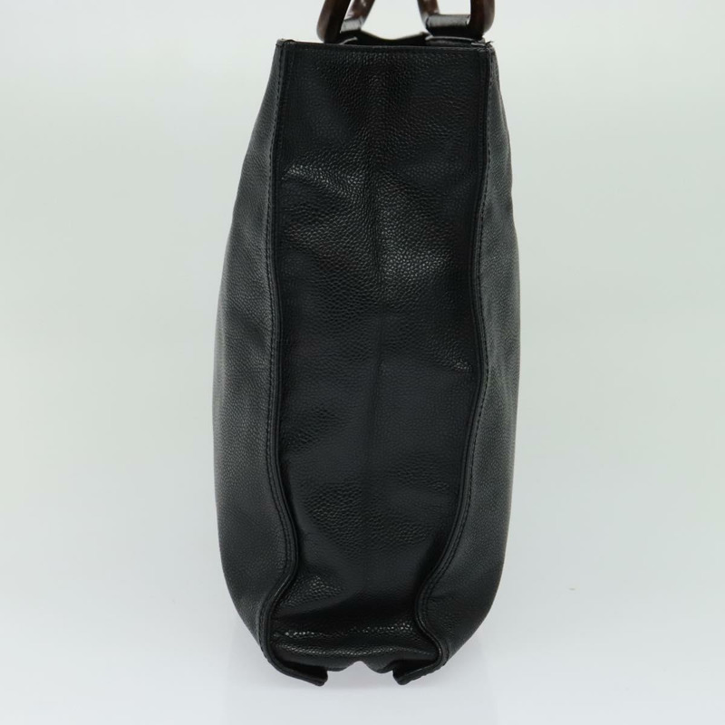 【日本直送】香奈兒 COCO 馬克手提包 小牛皮 黑金 CC 正品 119391-3