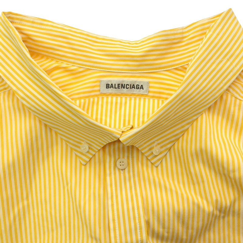 BALENCIAGA COCOON SWING 襯衫 長袖襯衫 622050 棉 黃色 二手 女款-4