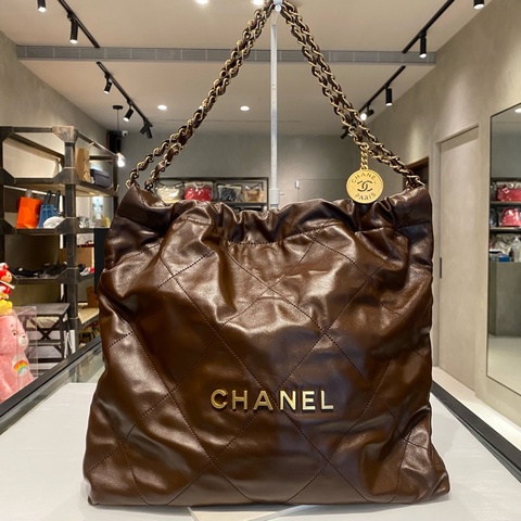 CHANEL 22bag垃圾袋 巧克力色