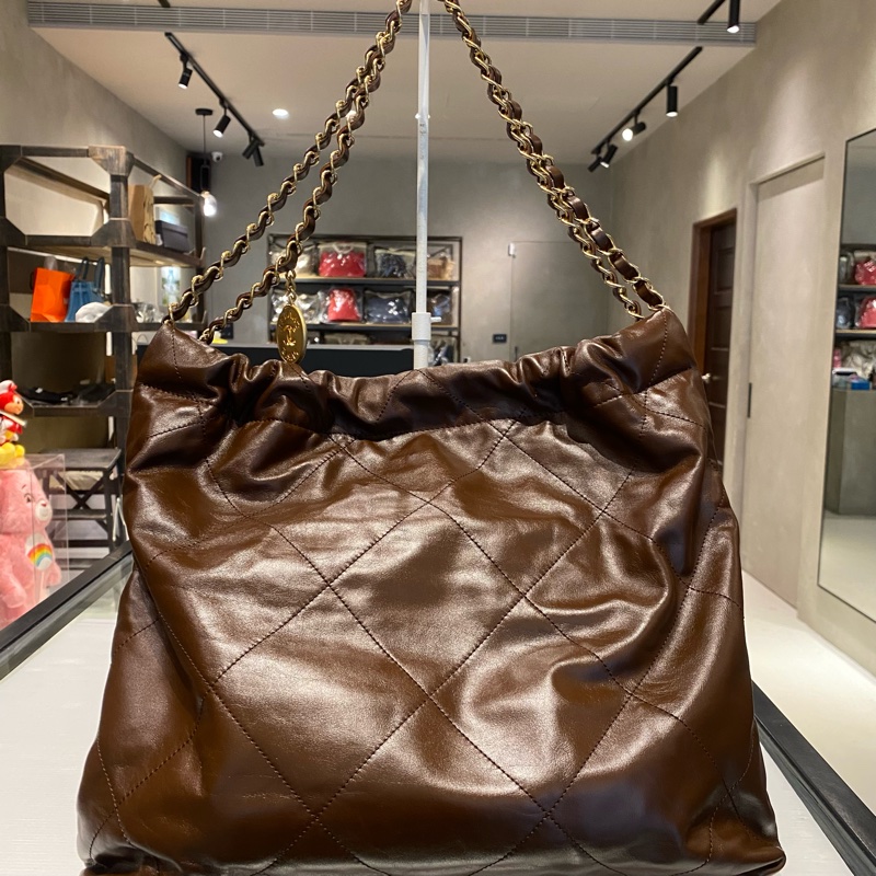 CHANEL 22bag垃圾袋 巧克力色-1