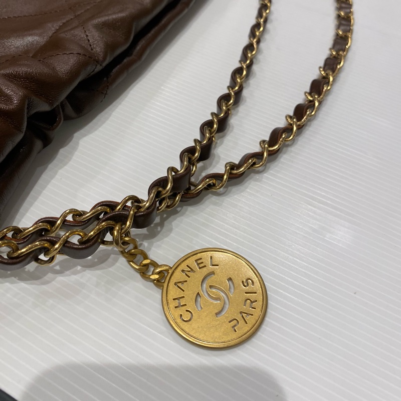 CHANEL 22bag垃圾袋 巧克力色-16