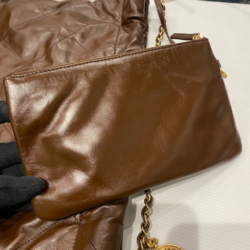 CHANEL 22bag垃圾袋 巧克力色-21