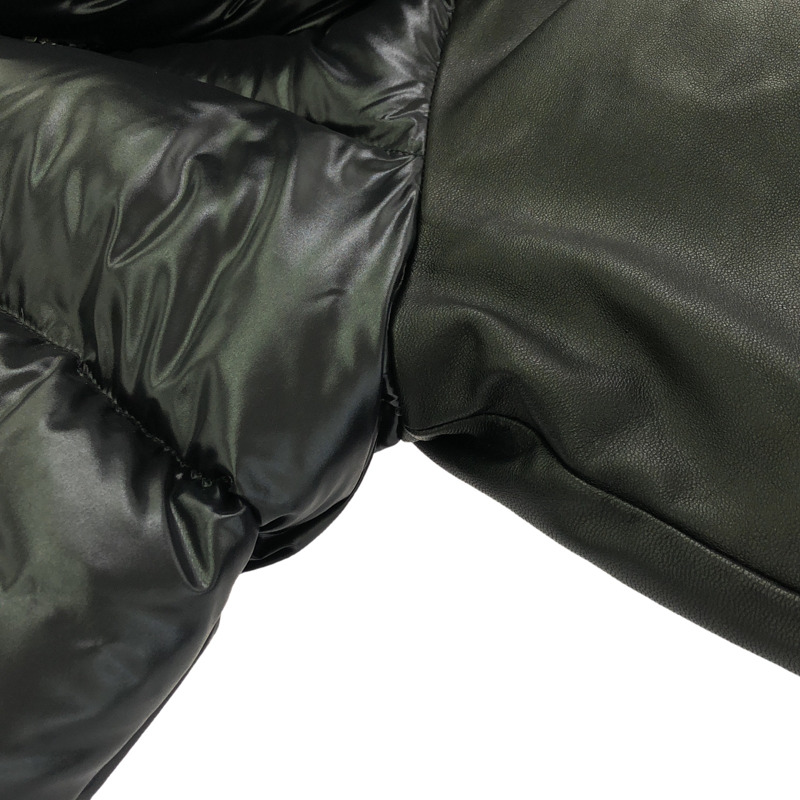 MONCLER VERCORS 皮袖羽絨外套黑色羽絨外套尼龍黑色二手男款-7