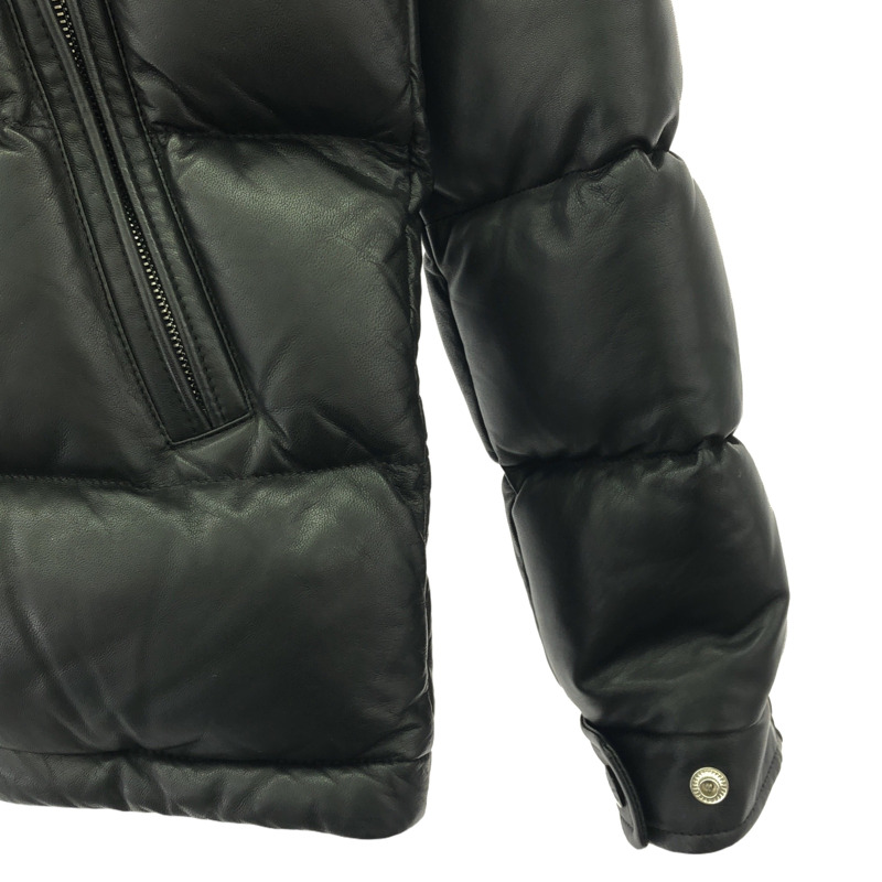 MONCLER 羽絨外套 羽絨外套 皮革 黑色 二手 男款-3