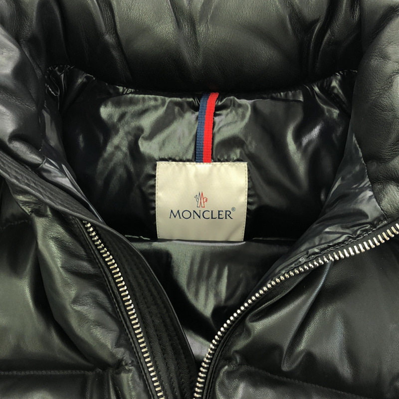MONCLER 羽絨外套 羽絨外套 皮革 黑色 二手 男款-4