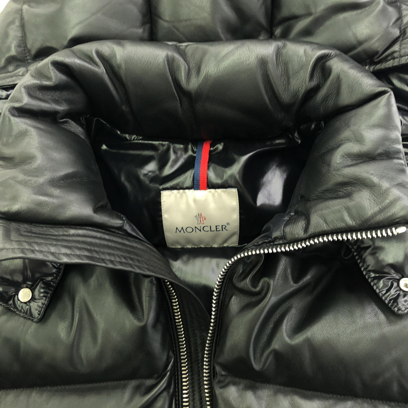 MONCLER 羽絨外套 羽絨外套 皮革 黑色 二手 男款-9