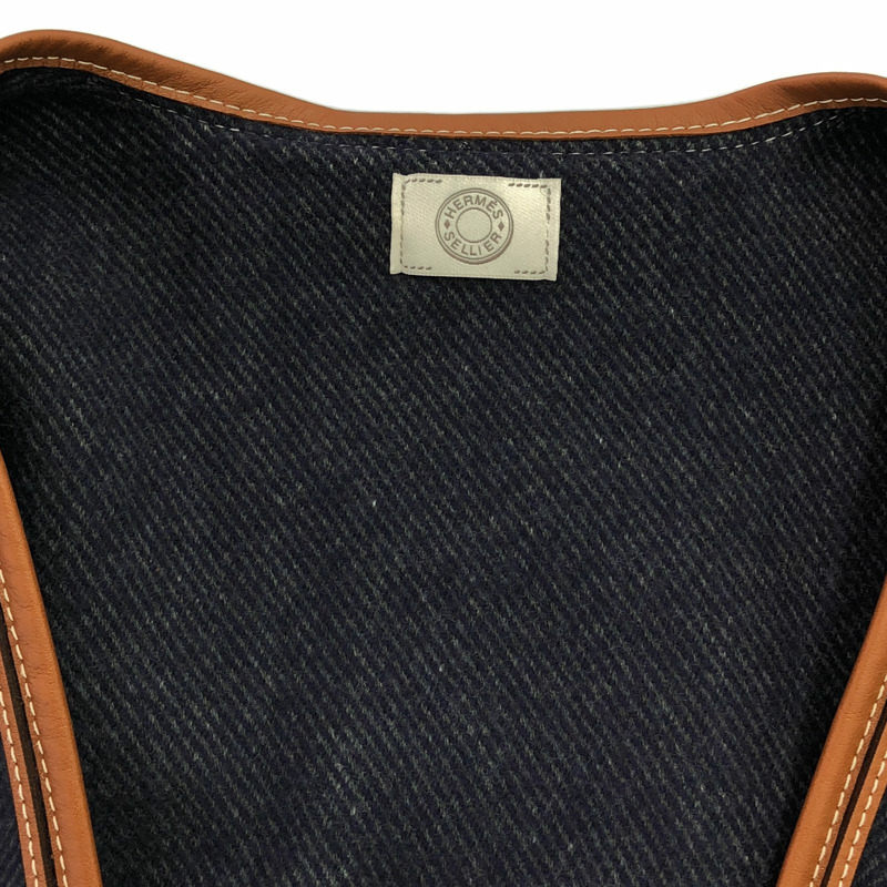 愛馬仕羊毛針織披肩大衣，海軍藍，二手女款-8