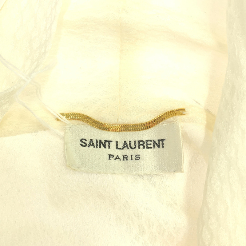 SAINT LAURENT PARIS 白色真絲襯衫 女 白色 二手-4