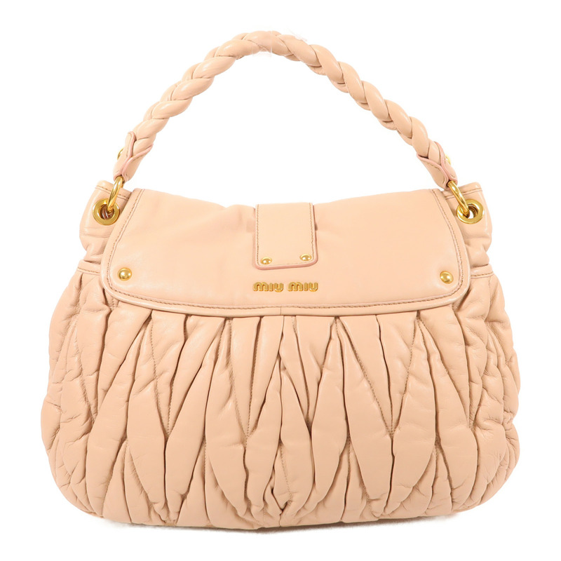 Miu Miu 【激減優惠】羊皮皮革Coffer Bag金扣手挽肩背兩用袋-1