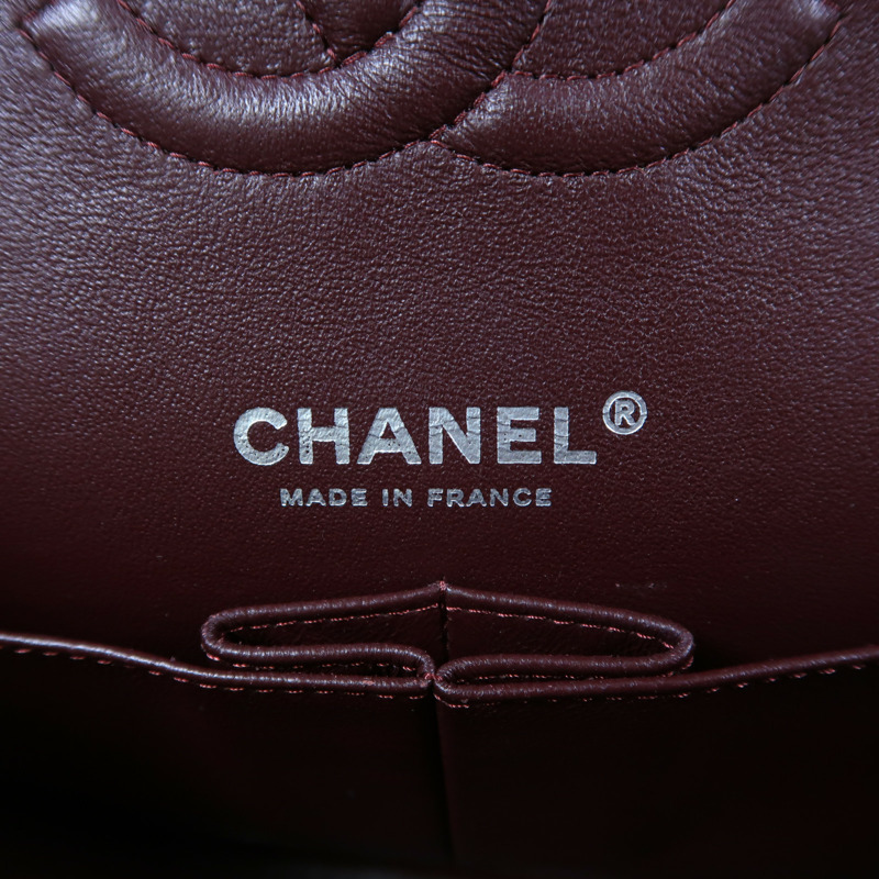 CHANEL 羊皮皮革Classic 25銀扣鏈帶肩背袋-5