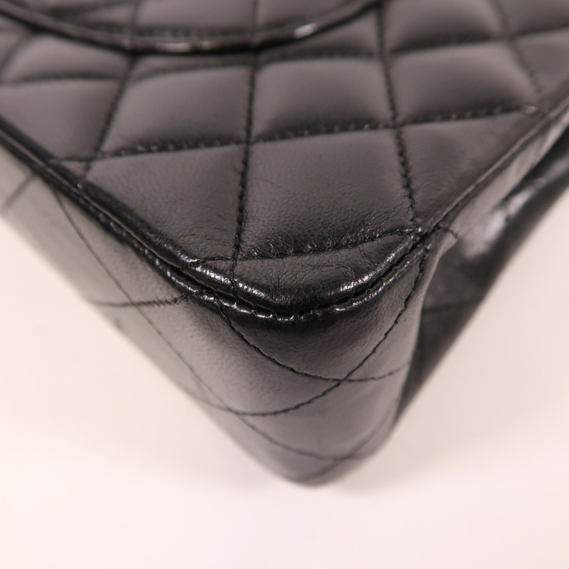 CHANEL 羊皮皮革Classic 25銀扣鏈帶肩背袋-13