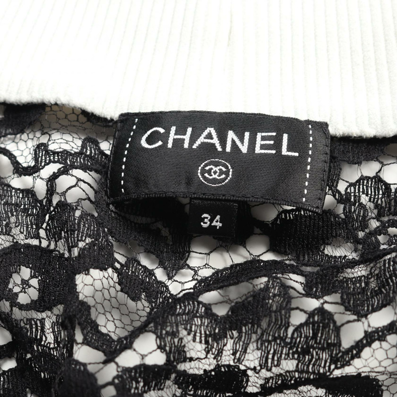 CHANEL 針織毛衣 P55998V42320 棉質人造絲黑白二手女款 #34-2