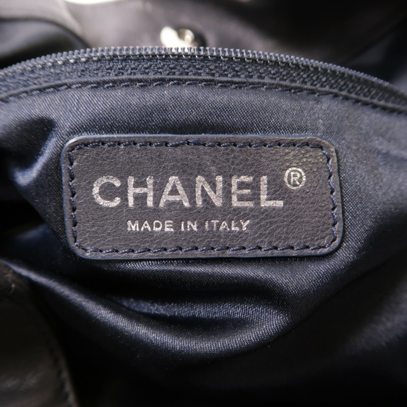 CHANEL 牛皮皮革Chain Shoulder銀扣鏈帶肩背袋-6