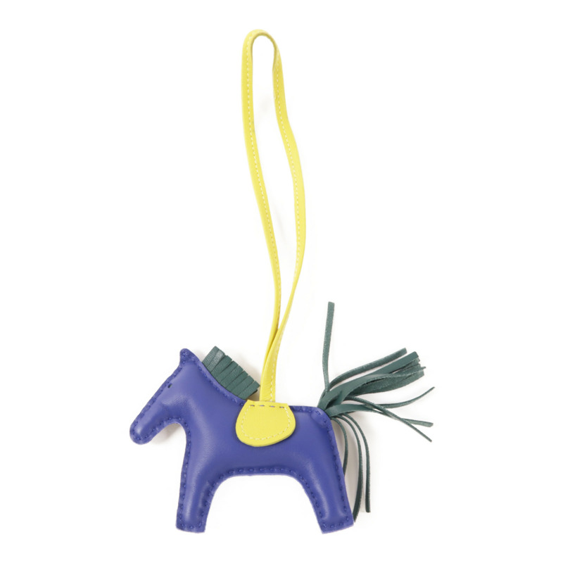 HERMES Swift皮革Rodeo PM掛飾7T Bleu Electrique-6