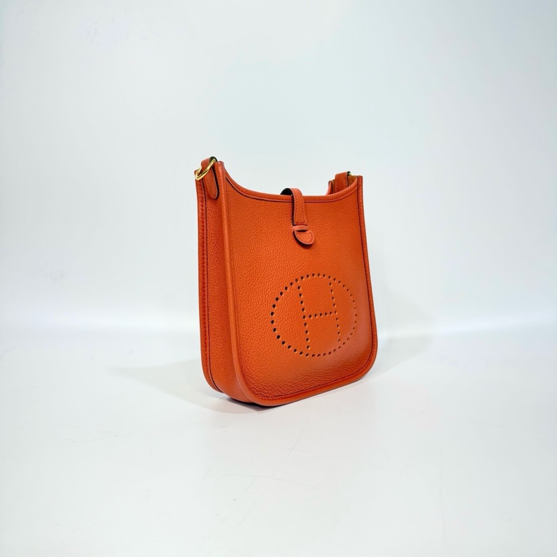 HERMES R1黏土紅金釦T/C mini evelyne-3
