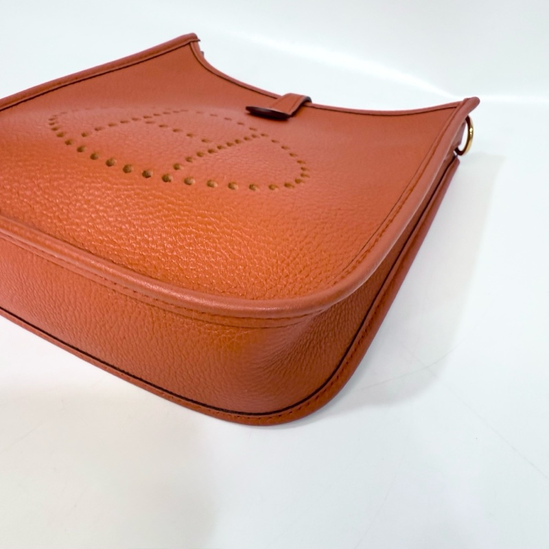 HERMES R1黏土紅金釦T/C mini evelyne-5