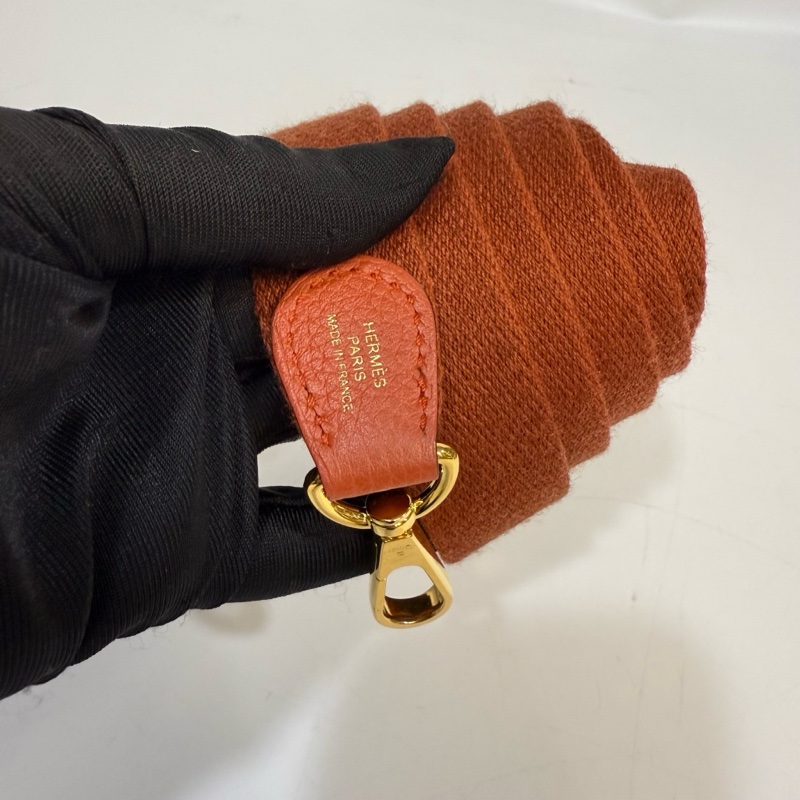HERMES R1黏土紅金釦T/C mini evelyne-11