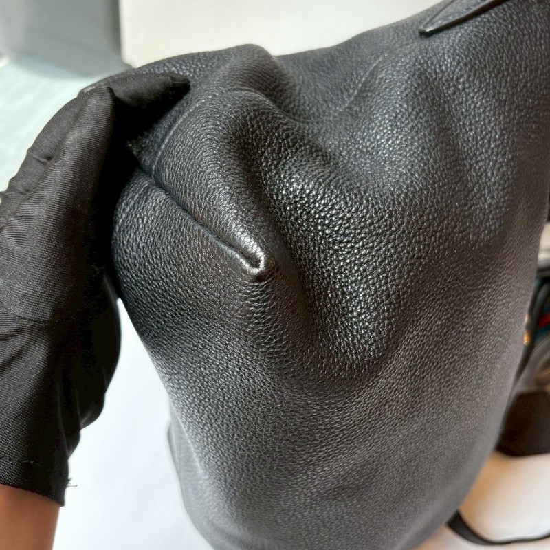 Prada 黑皮兩用大波士頓包-7